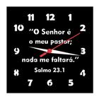 Relógio de parede silencioso O Senhor é Meu Pastor e Nada me Faltará MDF.