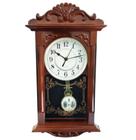 Relógio de parede tipo madeira com pêndulo retrô 22x41cm