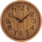 Relógio de parede tipo madeira marrom claro 25 cm