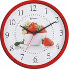 Relógio De Parede Vermelho Para Cozinha Morango Herweg