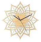 Relógio de parede Wokex Lotus Bamboo Flower Natural Wood 30cm