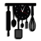 relógio de paredes grande moderno cozinha talheres - cor preta