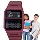 Relógio de Pulso Casio Digital Masculino Feminino Unissex Quardrado Retro Vintage Calculadora Casual Vermelho CA-53WF-4BDF