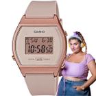 Relógio de Pulso Casio Feminino Digital Rose Gold Moderno Leve Alarme Prova dágua Original LW-204-4ADF