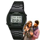 Relógio de Pulso Casio Feminino Masculino Pulseira Aço Inóx Vintage Estilo Retrô Moderno Digital Inóx Prova Dágua Casual Preto B640WB-1ADF