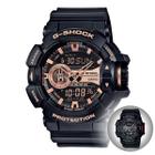 Relógio de Pulso Casio G-Shock Masculino Prova Dágua 200M Analógico Digital Preto GA-400