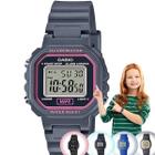 Relógio de Pulso Casio Infantil Led Digital Prova Dagua 30m Preto Cinza Azul e Rosa