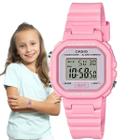 Relógio de Pulso Casio Infantil Meninas Digital Illuminator Cronometro Alarme Calendário Resistente Água Rosa LA-20WH-4A1DF
