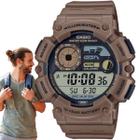 Relógio de Pulso Casio Masculino Tabua de Mares Pescaria Fase da Lua Prova Dagua 100 Metros Esportivo Preto Azul Marrom Digital WS-1500H-5AVDF