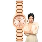 Relógio de Pulso Condor Feminino Analógico Pequeno Mini Redondo Resistente Água Casual COPC21J Dourado Rose Gold