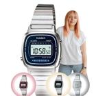 Relógio de Pulso Marca Casio Retrô Feminino Vintage Digital Mini Prata LA670WA