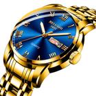 Relógio de Pulso Masculino em Azul e Dourado Estiloso - BELUSHI