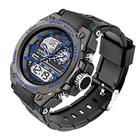 Relógio de Pulso Masculino Sanda Esporte Militar Relógio A Prova D'água Multifunção Display Duplo