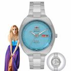 Relógio de Pulso Orient Feminino Automático Mecânico Analógico Cristais Madrepérola Prateado F49SS028L