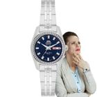 Relógio de Pulso Orient Feminino Automático Mecanico Pequeno Redondo Casual Prata NH6SS006 D1SX