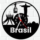 Relógio De Vinil Disco Lp Parede Brasil Mapa Patriota