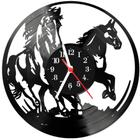 Relógio De Vinil Disco Lp Parede Cavalos