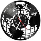 Relógio De Vinil Disco Lp Parede Mapa-Mundi