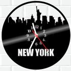Relógio De Vinil Disco Lp Parede Nova Iorque New York