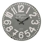 Relógio Decorativo De Parede Cinza E Branco Em Madeira 33,8 x 0,5 Cm - Micare Decor