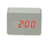 Relógio Despertador digital de mesa LED estilo madeira retangular quadrado tipo 2