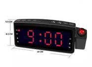 Relógio Despertador Digital Rádio Fm Usb Projetor De Hora Cor Preto 100v/240v