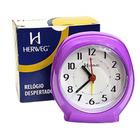 Relógio Despertador Herweg Quartz Analógico Violeta 2634 - 282