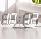 Relógio Digital 3d Led Snooze 12/24 Horas Parede Mesa Alarme