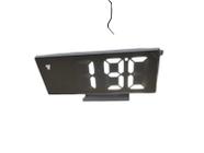 Relógio digital de led mesa espelhado calendário temperatura desperdator usb -traseira branca