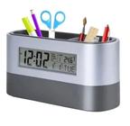 Relógio Digital De Mesa Portador de Lapís Despertador Calendário Termômetro Lelong LE-8123
