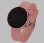 Relógio Digital Led Redondo Esportivo Pulseira Silicone Ajustável Feminino Masculino/ Relógios de Pulso Blogueira