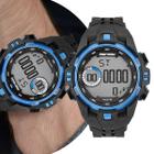 Relógio Digital Masculino Esportivo de Pulso com Pulseira de Silicone à Prova D Água Surf Preto e Azul Mormaii