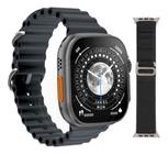 Relógio Digital Smartwatch Hw9 Ultra Max Preto - Série 9, Tela Amoled, GPS, Bússola, NFC, Pulseira Extra