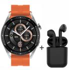 Relogio Digital Smatwatch Hw28 Esportivo tecnologia NFC mais fone de ouvido i12 Cor: Laranja