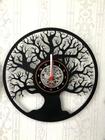 Relógio Disco de Vinil, Árvore da Vida, Natureza, Planta, Decoração