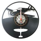 Relógio Disco de Vinil Avião Aeronave Decoração