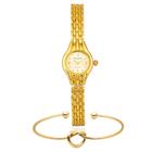 Relógio Dourado Feminino De Pulso Quartz Mini + Bracelete - PENDULARI