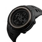 Relógio esportivo masculino skmei 1251 digital preto marrom em borracha multifuncional discreto