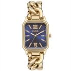 Relógio Euro Feminino Chains - Dourado com Mostrador Azul e Pulseira Corrente