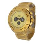 Relógio Ewc Masculino Dourado Cronógrafo Big Case Emt15311D