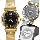 relogio feminino banhado aço dourado inox silicone social inoxidável casual moda presente - Orizom