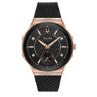 Relógio Feminino Bulova Curv Diamonds 98r239 Preto Com Ouro Rosê