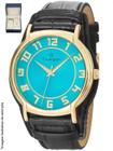 Relógio Feminino Champion Dourado Azul com Semijoias +nf