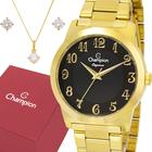 Relógio Feminino Champion Dourado Ouro Luxo 1 Ano Garantia
