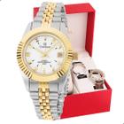 Relógio Feminino Champion Fundo Branco Troca Pulseira e Aro CH38182B