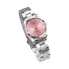 Relógio Feminino de Quartzo com Strass Rosa - Aço Inoxidável 29mm - Minimalista e Luxuoso