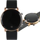 Relogio feminino digital dourado silicone led aço original presente ajustavel moda casual