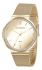 Relogio Feminino Dourado Fundo Espelhado 76746lpmvde1