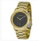 Relógio Feminino Dourado Fundo Preto Lince