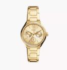 Relógio Feminino Fossil Dourado Diamantes Bq3722